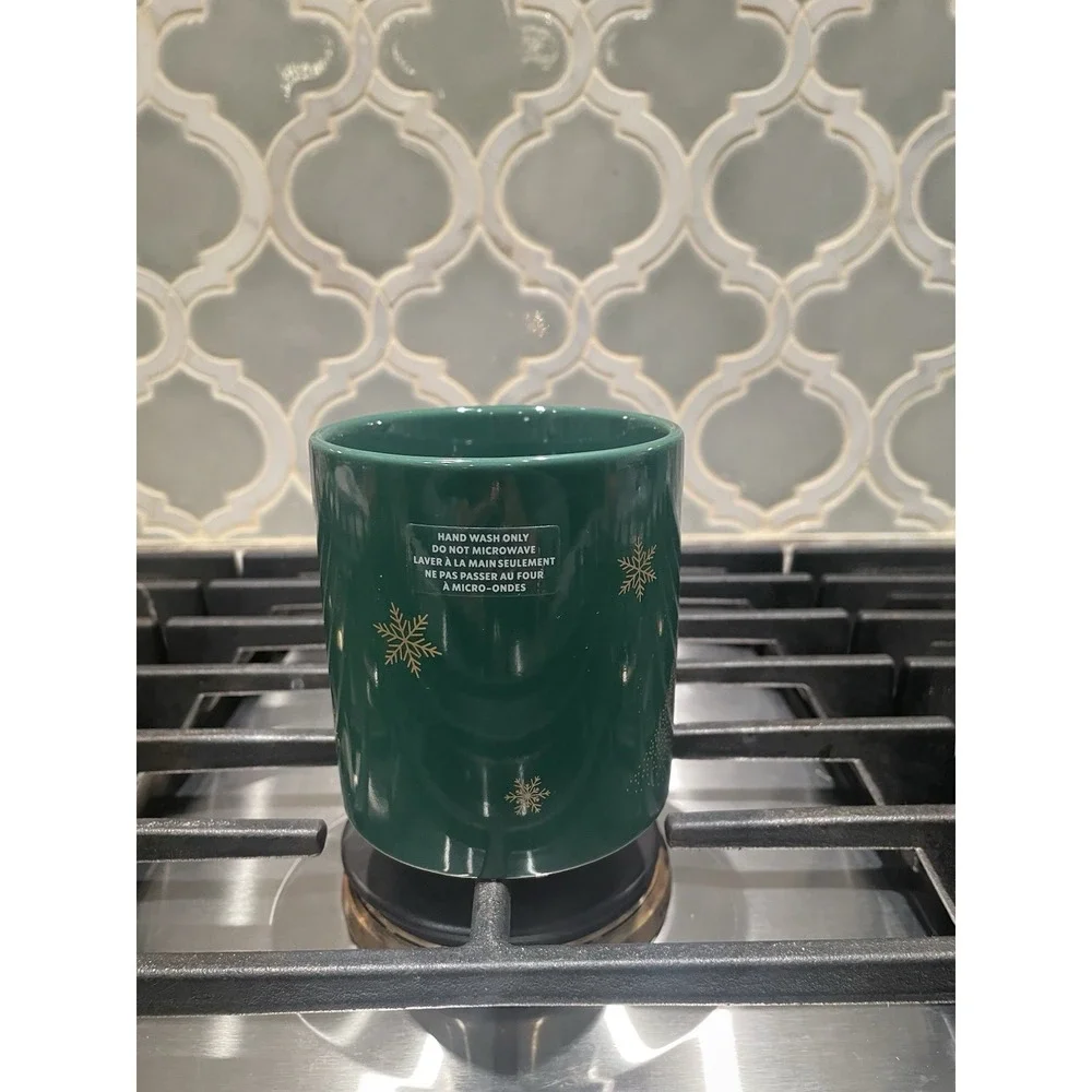 Starbucks‎ Christmas Tree Handle Mug Green and Gold 2025 New Snowflakes